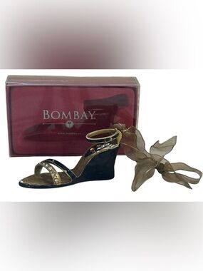 BOMBAY RHINESTONE WEDGE HEEL CHRISTMAS TREE ORNAMENT ORIGINAL BOX